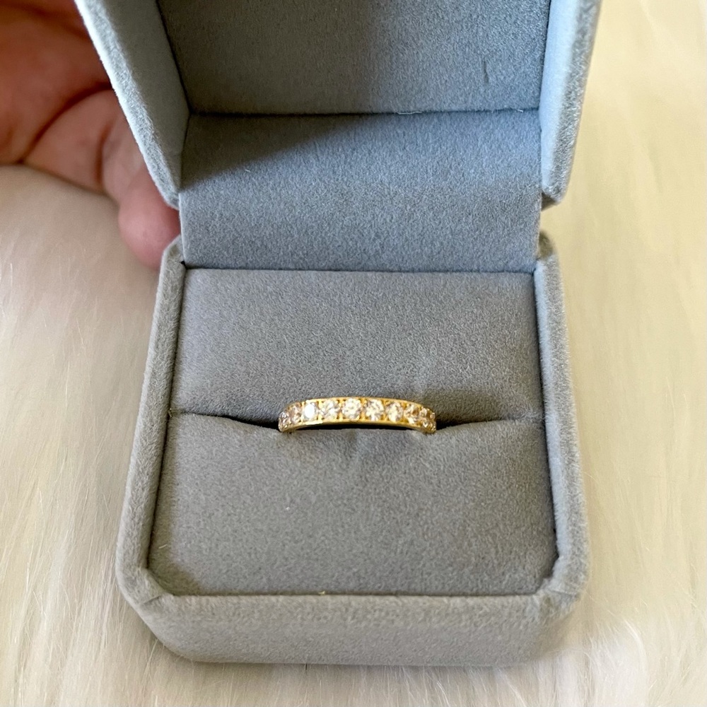 NWOT 14k yellow gold / titanium 3MM eternity band size 6.5 - Picture 2 of 10